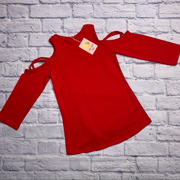 NEW Mia Belle Girls ‘Baby It’s Cold Outside’ Cold Shoulder Christmas Top - Picture 8 of 8